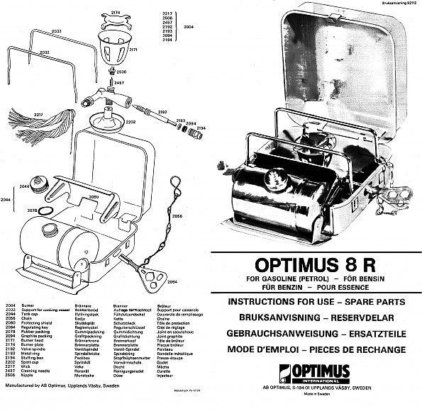 Optimus 8 R Camp Stove